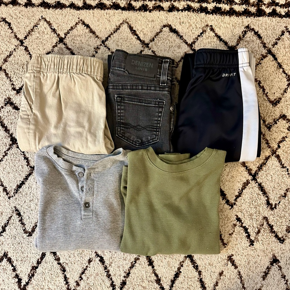 Boys Outfit Set, Size 6, Khaki, Jean, Dry-fit, Multiple Brands, Nike, Tommy Baha